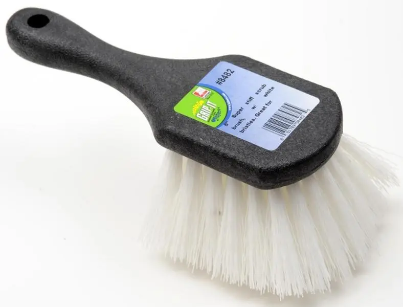 Cequent Laitner Company 8 in. Poly Bristle Scrub Brush for Car Washing, Scrubbing and Cleaning, Gong Brush, Poly Bristles