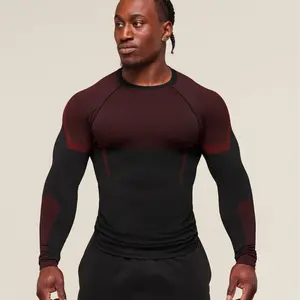2026 New Long Sleeve Stretchy tight-fitting Sports Quick Drying T-shirts Printed Compression Gym Fitness Workout Tee Tops Men