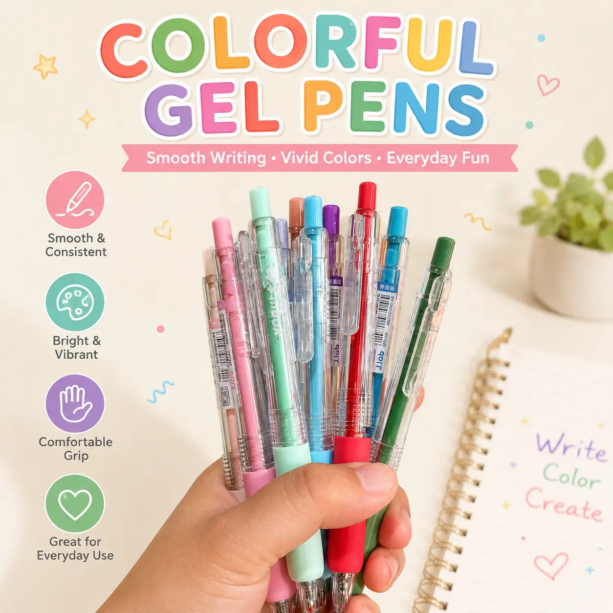 JiWuShe JLab Colorful Pens, Gel Ink Pens, Pastel Highlighters, Acrylic Paint Pens, Smooth Writing Markers, Journaling Pens, School Office Supplies