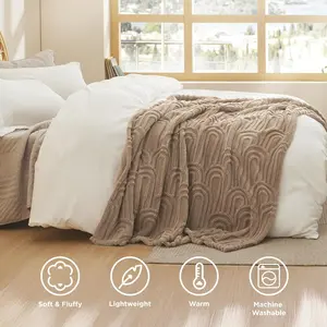 King Size for - Super , Fluffy Blankets for Women , Ideal for Sofa  Couch, Brown, 108x90 Inches