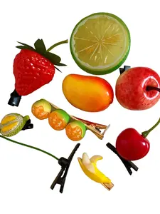 1 simulated fruit orange hair clip, fruit design, summer side split bangs hair accessory, durable claw clip design, suitable for students to use