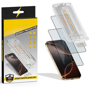 Tempered Glass for  16 Pro Max Screen Protector, Easy Install, 9H+ Hardness, Edge to Edge Coverage, Thin & Ultra Clear, Easy Applicator, Pack of 2