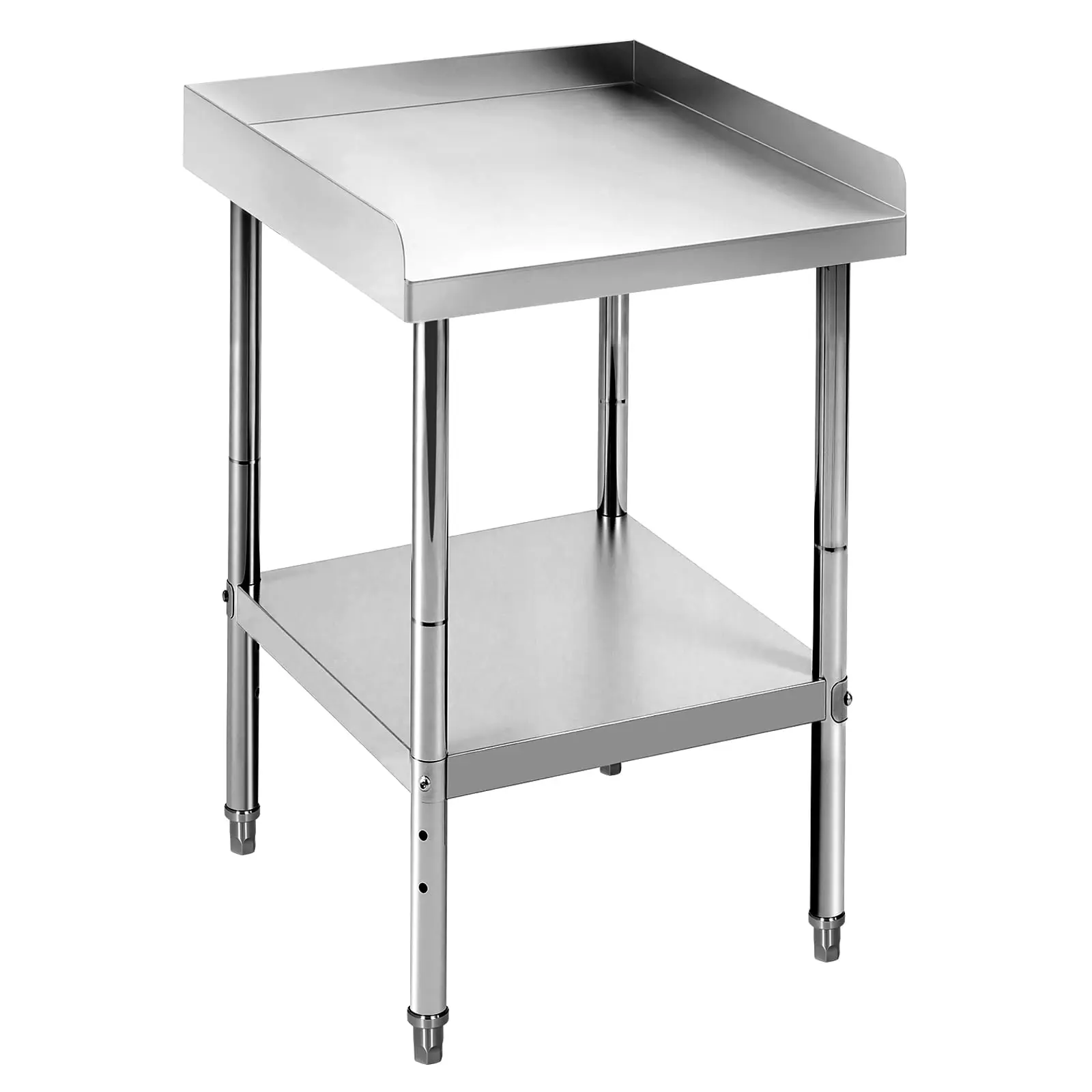 GARVEE Thick 12x24x30in Stainless Steel Commercial Grade Heavy-Duty Grill Stand Table, 400Lbs Capacity, NSF Certified, Adjustable Legs, 2in Edge Baffle, Adjustable Support Tables for Commercial Kitchen Equipment