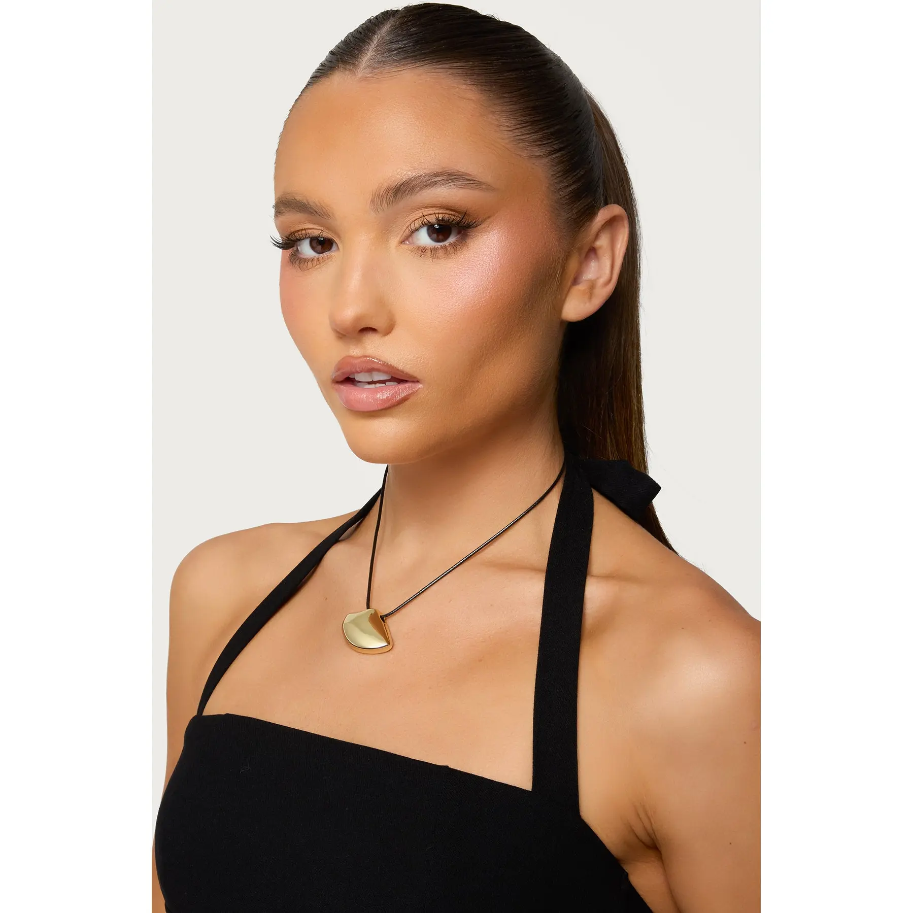 Abstract Pendant Cord Necklace