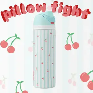 Owala FreeSip Insulated Water Bottle 32oz – Cherry Stripe Limited Edition | Brand New in Box | Leak-Proof, Built-In Straw, Stainless Steel | Cute Cottagecore Aesthetic Tumbler for School, Gym & Travel