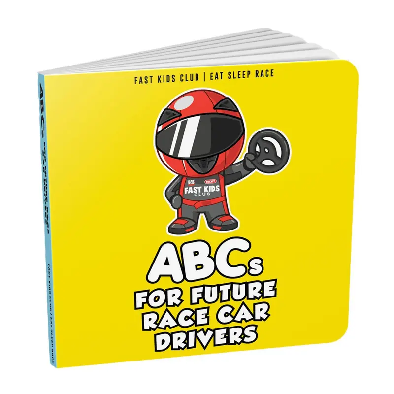 ABC's For Future Race Car Drivers Book - Early Learning Book - For Parents & Grandparents of the next generation of racers. Start them young!