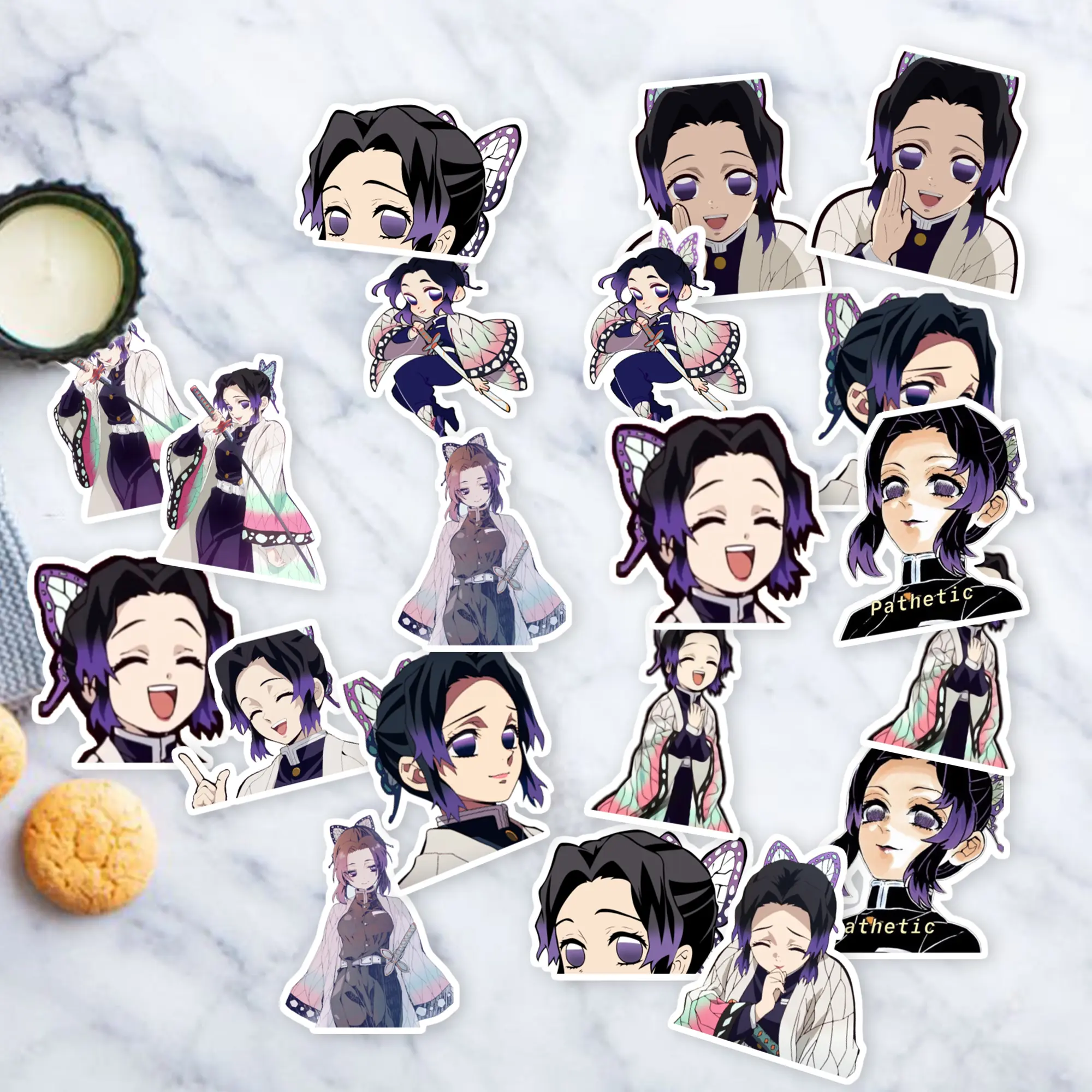 Stickers Pack 20 Pcs Shinobu Aesthetic Vinyl Kocho Bottle Water Waterproof Bumper Guitar Colorful Luggage Bike Laptop Skateboard Car