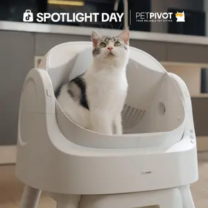 PetPivot Autoscooper 11 Open-Top Self-Cleaning Cat Litter Box，Odor-Free Waste Disposal includes Trash Bags