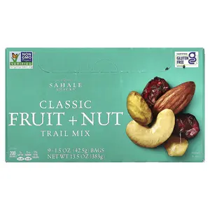 Sahale Snacks Trail Mix, Classic Fruit + Nut, 9 Packs, 1.5 oz (42.5 g) Each