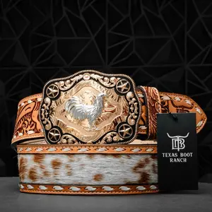 2 Inch Hand-Tooled Artesanal Genuine Cowhide Leather Belt