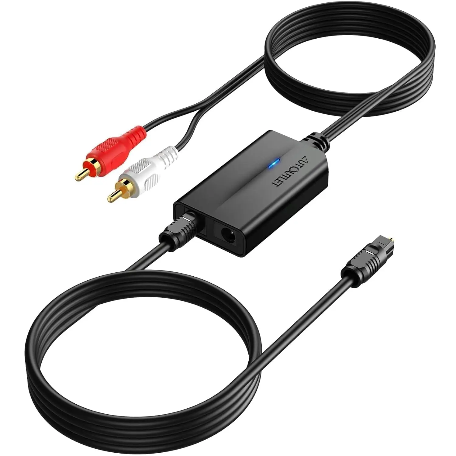 AUTOUTLET 192kHz Support DAC Digital-to-Analog Audio Converter with 7ft/2.1m Digital Audio Optical to RCA Male Cable, Stereo Pure Sound Accessories for HDTV, Game Consoles Connection sohochic