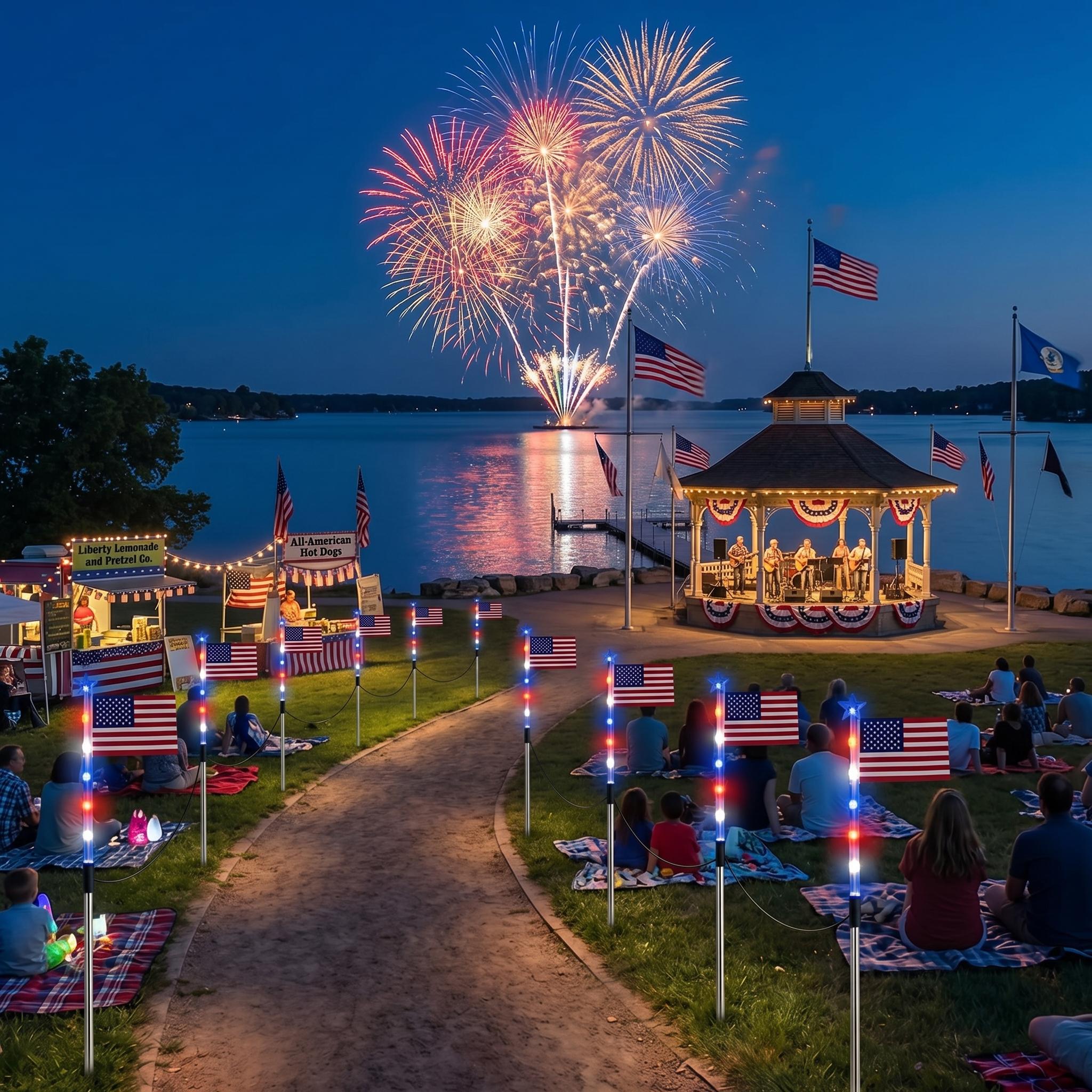 8-Piece Flag Light Set, 4th of July Decorations 8 Lighting Modes, 8-in-1 American Flag Solar Lights, Memorial Day Decorations Featuring Red, White, and Blue Lights for Independence Day Pathway Garden Decorations Yard Pathway 8-Piece Flag Light Set, 4th of July Decorations 8 Lighting Modes, 8-in-1 American Flag Solar Lights, Memorial Day Decorations Featuring Red, White, and Blue Lights for Independence Day Pathway Garden Decorations Yard Pathway