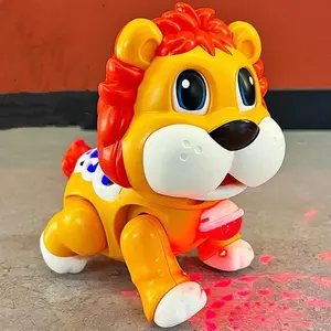 Singing Dancing Flashing Dancing Animal Educational Lion Hippopotamus Educational Musical Crawl Learning With LED