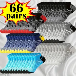 30/66 Pairs of Four Season Men's and Women's Socks, Unisex Ankle Socks, Comfortable, Breathable, Non Slip Casual Ankle Socks, Multifunctional Sports Socks, Running Socks, Hiking Socks