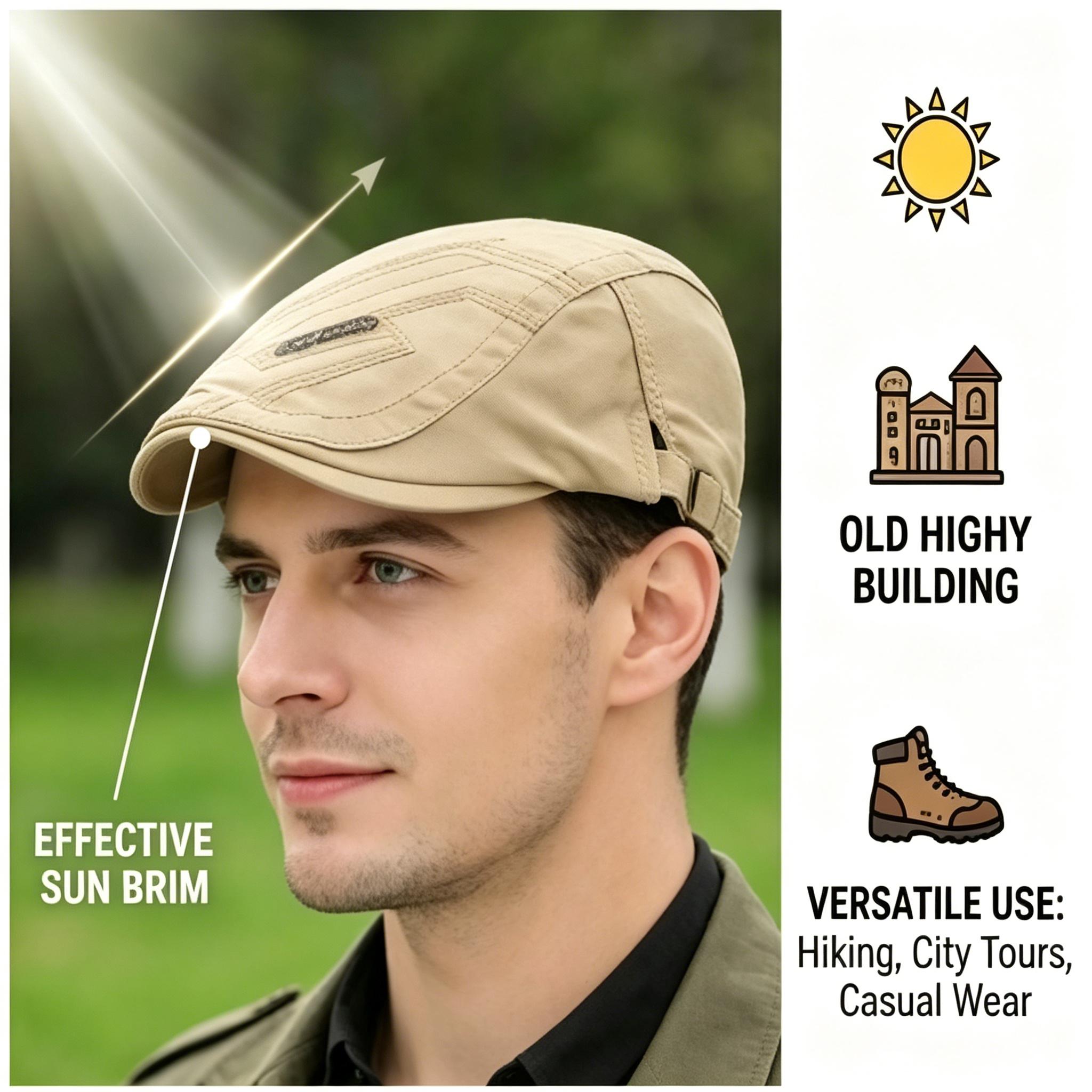 Beret – Flat-Top Golf Style Hat – Unisex Classic French Beret – Versatile Daily Casual Wear – Father's Day Gift for Dad, Birthday Gift for Him