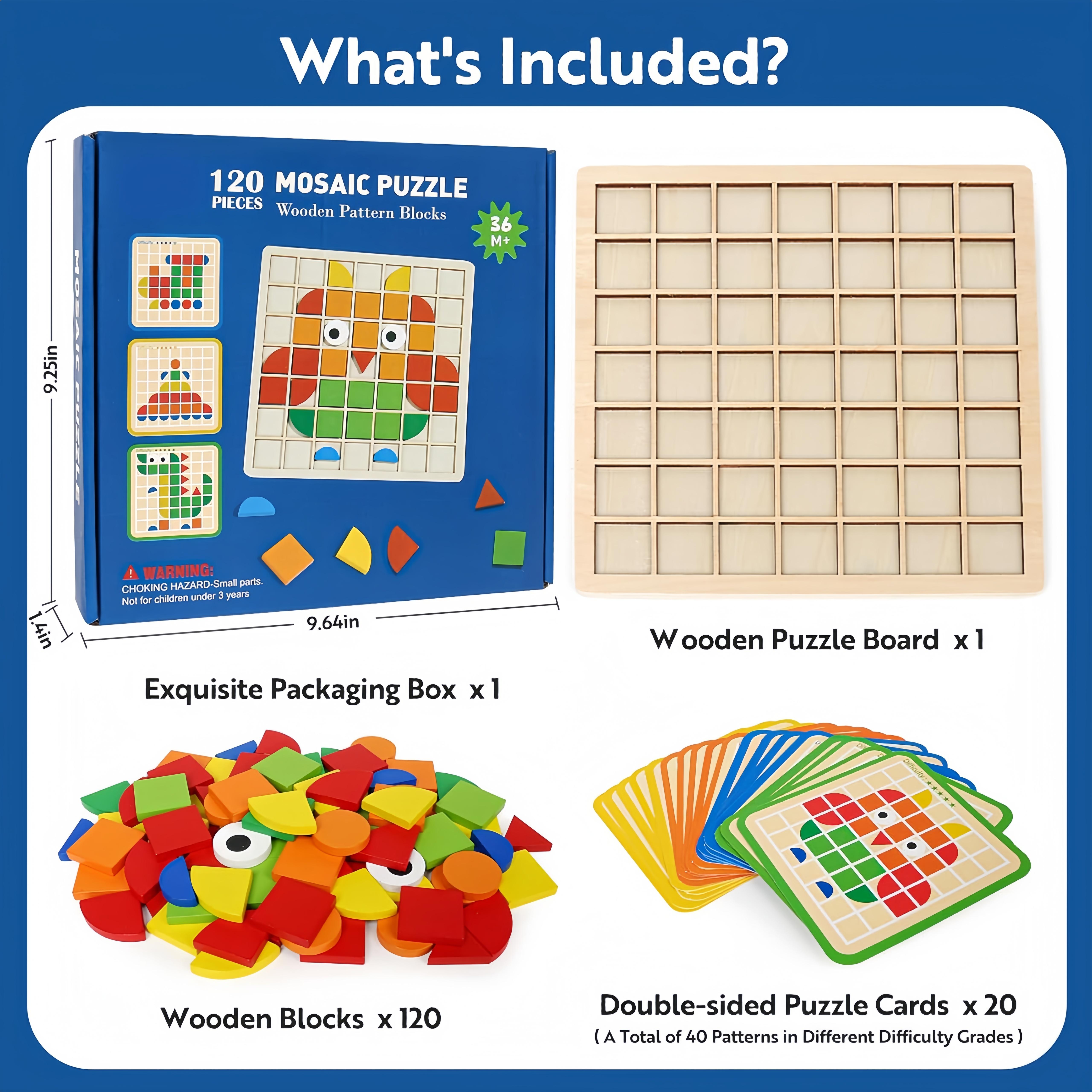 Wooden Puzzles for Kids Ages 3-8 | 120 PCS STEM Toys for Toddlers, 3D Animal Puzzle & Geometric Shape Blocks | Montessori Educational Toys for Preschool & Kindergarten, Gifts That Build Hand-Eye Coordination & Cognitive Skills
