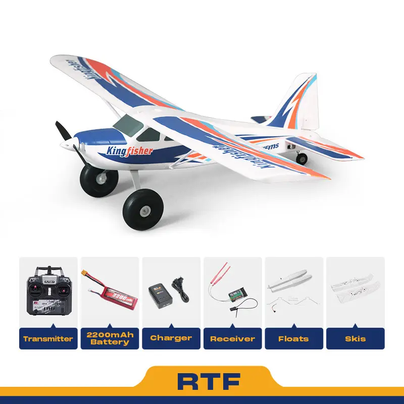 FMS 1400mm Kingfisher RTF/PNP with Reflex V3, Wheels, Floats, Skis, Flaps（RTF = plane, remote, battery, battery charger，PNP = Transmitter, receiver, battery and charger not included）
