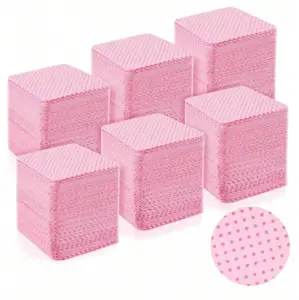 600Pcs/300Pcs Nail Wipes - Professional Lint-Free Nail Polish Remover Pads, UV Gel Cleansing Tissues, Unscented Manicure Prep And Finish Nail Art Cleaning Tool(Pink)