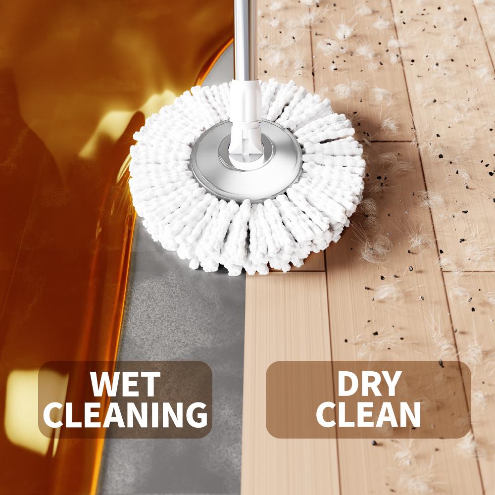Spin Mop And Bucket Set with Wringer, 360° Rotating Mop Bucket System, Includes 3 Microfiber Mop Refill Heads And A 61-Inch Adjustable Stainless Steel Handle, Ideal for Bathroom Use, Efficient Floor Cleaning, Home Cleaning Spin Mop And Bucket Set with Wringer, 360° Rotating Mop Bucket System, Includes 3 Microfiber Mop Refill Heads And A 61-Inch Adjustable Stainless Steel Handle, Ideal for Bathroom Use, Efficient Floor Cleaning, Home Cleaning