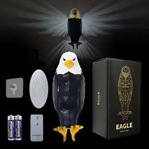 1 Pack Bald Eagle Wall Lamp Night Light with Remote Control Magnetic Wall Mount Light Holiday Mood Light Battery Powered (Free Two AA Batteries) for Bedroom Living Room Hallway Christmas Gift