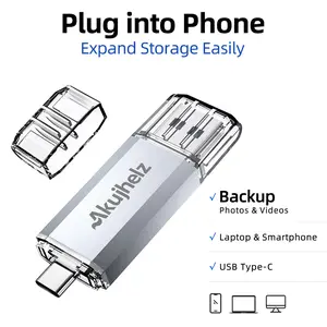 Type C USB flash drive 128GB/256GB/512GB USB C memory stick 2-in-1 mini USB flash drive suitable for MacBook Pro, Android phones, tablets and laptops, iPhones, for storing files, videos, pictures, etc. Compact and convenient for travel, an ideal gift.