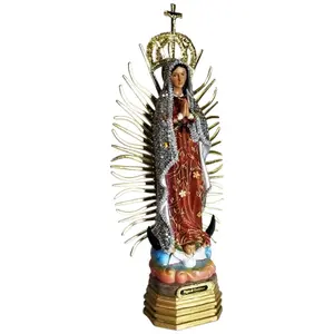 Virgen De Guadalupe 20" inches Tall with Silver Cloth Vestida Tela Estatua Our Lady Guadalupe Brand New Religious Decor