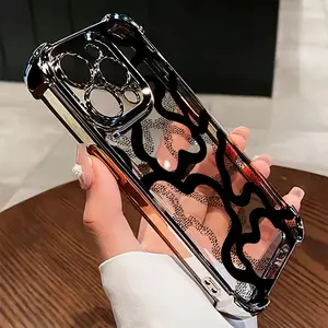 A black striped design phone case with TPU shockproof full protection frame, suitable for iPhone 17/16/15/14/13/12/11 PRO PROMAX PLUS AIR X XSMAX, an ideal gift for friends and family, SJQNDD19