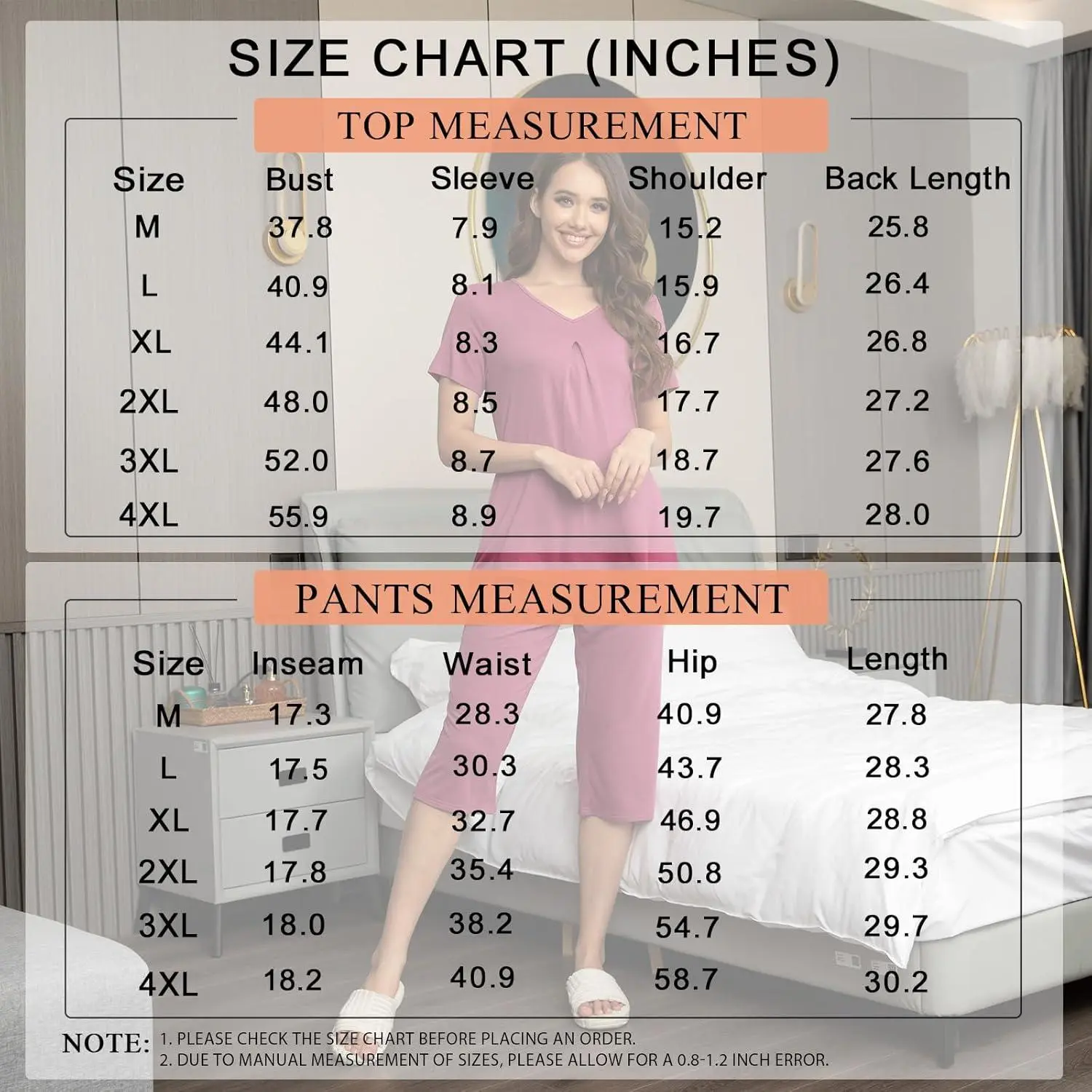 Women's Summer Capri Pajama Set - Short Sleeve Shirt and Pajama Pants 2 Piece Ladies Pjs Sets Comfortable Breathable Cotton Sleepwear Loungewear for Nightwear Home Wear Casual Soft Fabric Women's Summer Capri Pajama Set - Short Sleeve Shirt and Pajama Pants 2 Piece Ladies Pjs Sets Comfortable Breathable Cotton Sleepwear Loungewear for Nightwear Home Wear Casual Soft Fabric