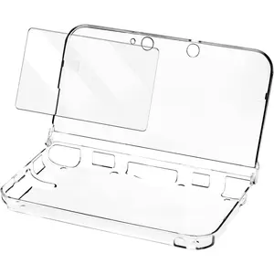 Clear Protective Case for 3DS XL – Transparent PC Hard Shell Cover with Dual Screen Protector Films – Not Compatible with New 3DS XL, Not Tempered Glass Films