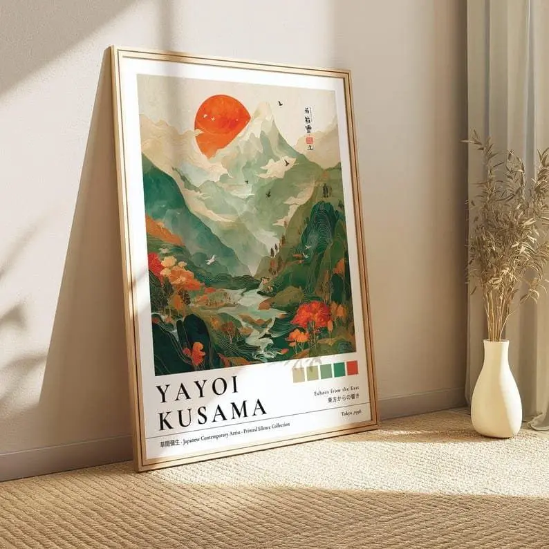 Japandi Fiji Mountain Anime Printable Poster - 12x18 in Luster Fade-Proof Eco-Friendly Paper Wall Art, Cool Room Decor Resin Accent 400 Years Black-And-White Cartoon Home Decor for Kid Room, Bathroom Use