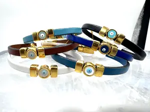 Evil Eye Leather Bracelet