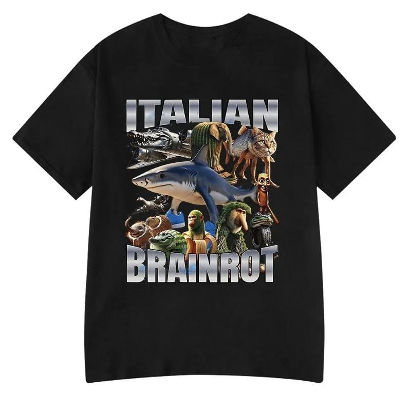 Viral Italian Brainrot Meme Compilation EST.2025 Men's Oversized Graphic T-Shirt | Funny Gen Z Brainrot Meme Bootleg Streetwear Novelty Tee