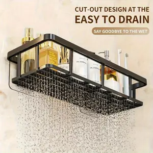 No-Drill Wall-Mounted Shelf Set, Space-Saving Hanging Organizer, Shower Organizer for Shampoo & Conditioner, Modern Bathroom Storage Solution