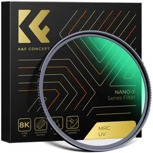 【K&F CONCEPT】MC UV Protection Filter with 28 Multi-Layer Coatings HD/Hydrophobic/Scratch Resistant Ultra-Slim UV Filter for Camera Lens (Nano-X Series)