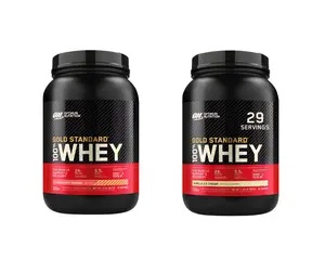 Optimum Nutrition Gold Standard 100% Whey Protein | Strawberry Banana & Vanilla Ice Cream , 2 lbs