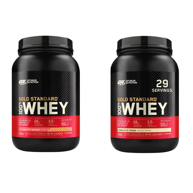 Optimum Nutrition Gold Standard 100% Whey Protein | Strawberry Banana & Vanilla Ice Cream , 2 lbs