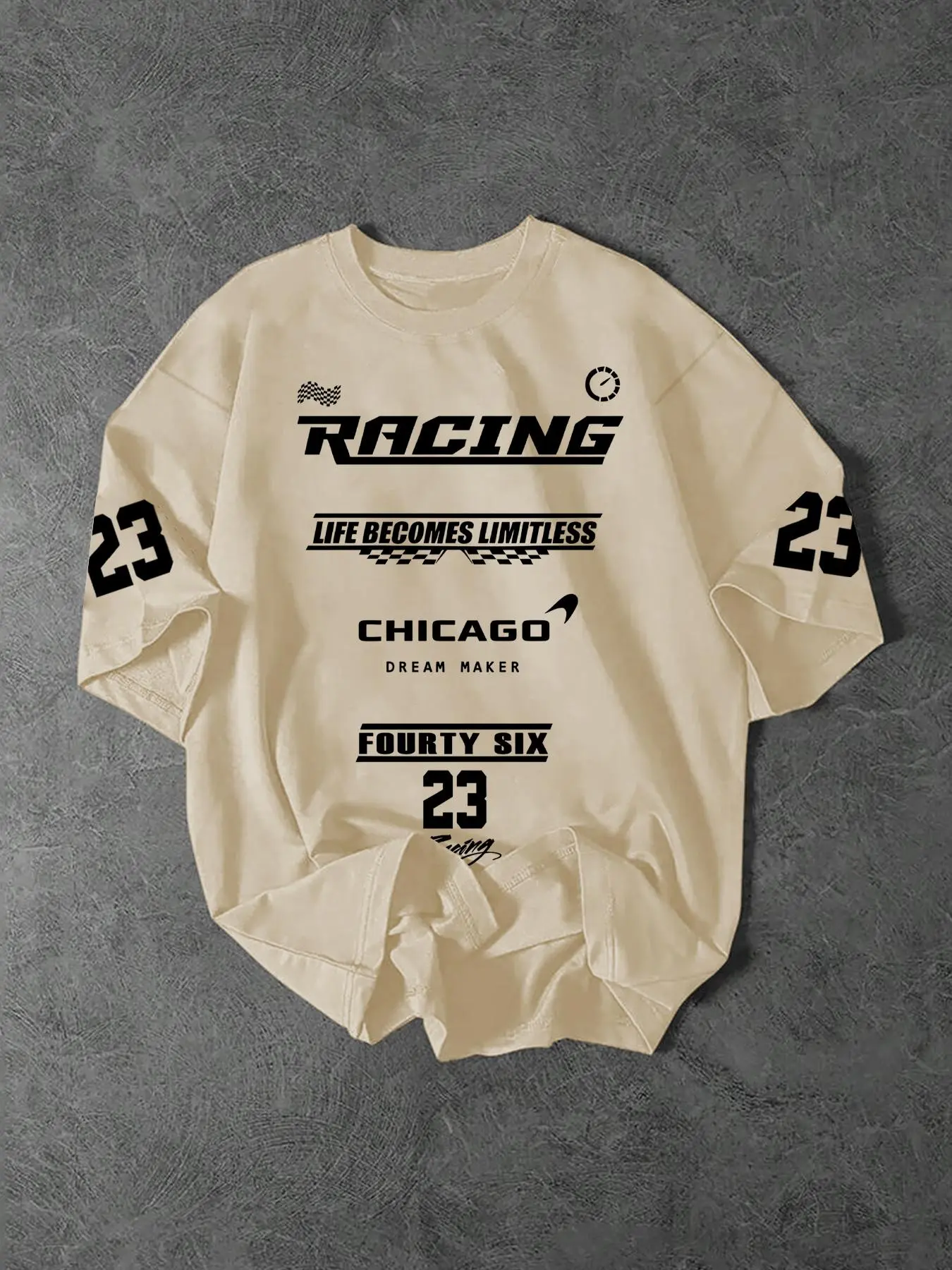 Men's Racing Print Round Neck Sweatshirt, Regular Fit Casual Long Sleeve Crew Neck Pullover for Daily Wear, Fashion Men's Top for Spring & Fall, Graphic Sweatshirts, Hoodie, Casual Fitted Sweatshirt