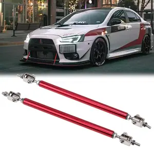 DIBMS 2PCS 6"-9" Adjustable Splitter Strut Rods, Car Front Bumper Lip Support Bars, Universal Bumper Splitter Diffuser Strut Tie Support Rods Compatible with Most Vehicles (Red)
