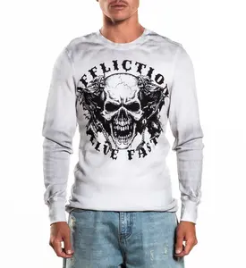 Affliction Men's Thermal Long Sleeve Shirt Skull Crushed
