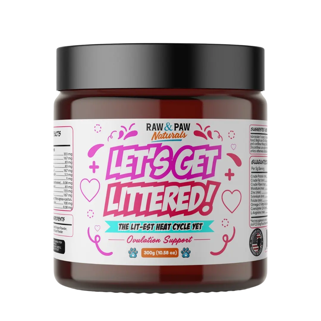 Raw & Paw Naturals Let's Get Littered - Ovulation Support for Pets, 300g, Science-Backed Reproductive Formula for Healthy Litters