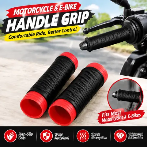 Universal anti-slip silicone handlebar grips and brake lever covers, ergonomic wrap-around motorcycle grips, suitable for dirt bikes, electric bicycles, scooters, and mountain bikes (black)