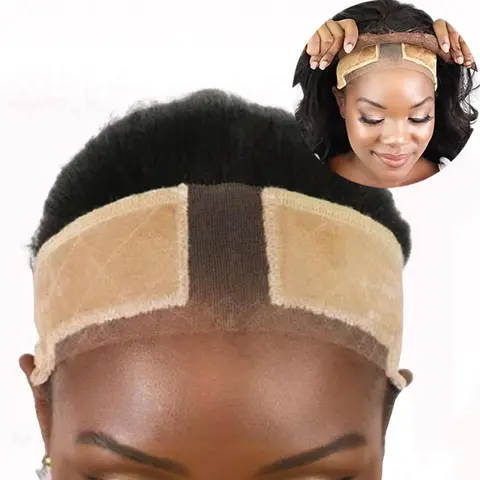 【Black Friday】Adjustable Velvet Wig Grip Band with Ear Cutouts, Comfortable Breathable Glueless Headband for Lace Front Wigs