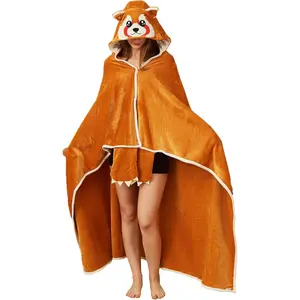 Red Panda Wearable Blanket Cute  Blanket Hoodies for Adults Red Panda Costume Funny Gifts for Women Men
