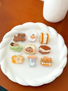 Kawaii Bakery Memo Clip Double-Sided Acrylic Cartoon Paper Clip Cute Note Holder Desk Organizer Planner Scrapbook Clip