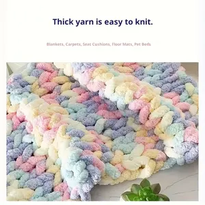 [2025 Yarn Pack of 2] Super Thick Ice Bar Yarn, Chunky Sausage Yarn, Finger Knitting Yarn, Blanket & Scarf DIY Weaving Thread, Available 365 Days a Year