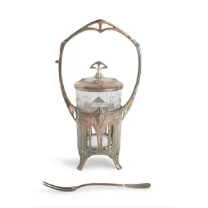 German WMF Art Deco Silver Plated Pickle Jar