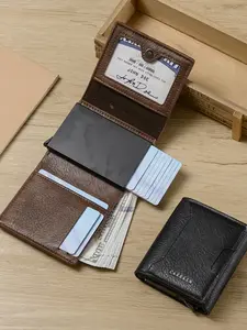 Men's PU Leather Wallet, Vintage Fashion Simple Design, Casual Short Wallet with Multiple Card Slots, All Seasons Use