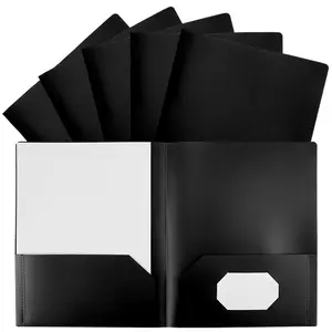 10-Pack Dual-Pocket Expanding File Folders with Business Card Slots | Textured Paper | Letter Size | Ideal for Office Documents, Schoolwork, Business Use, and General File Storage