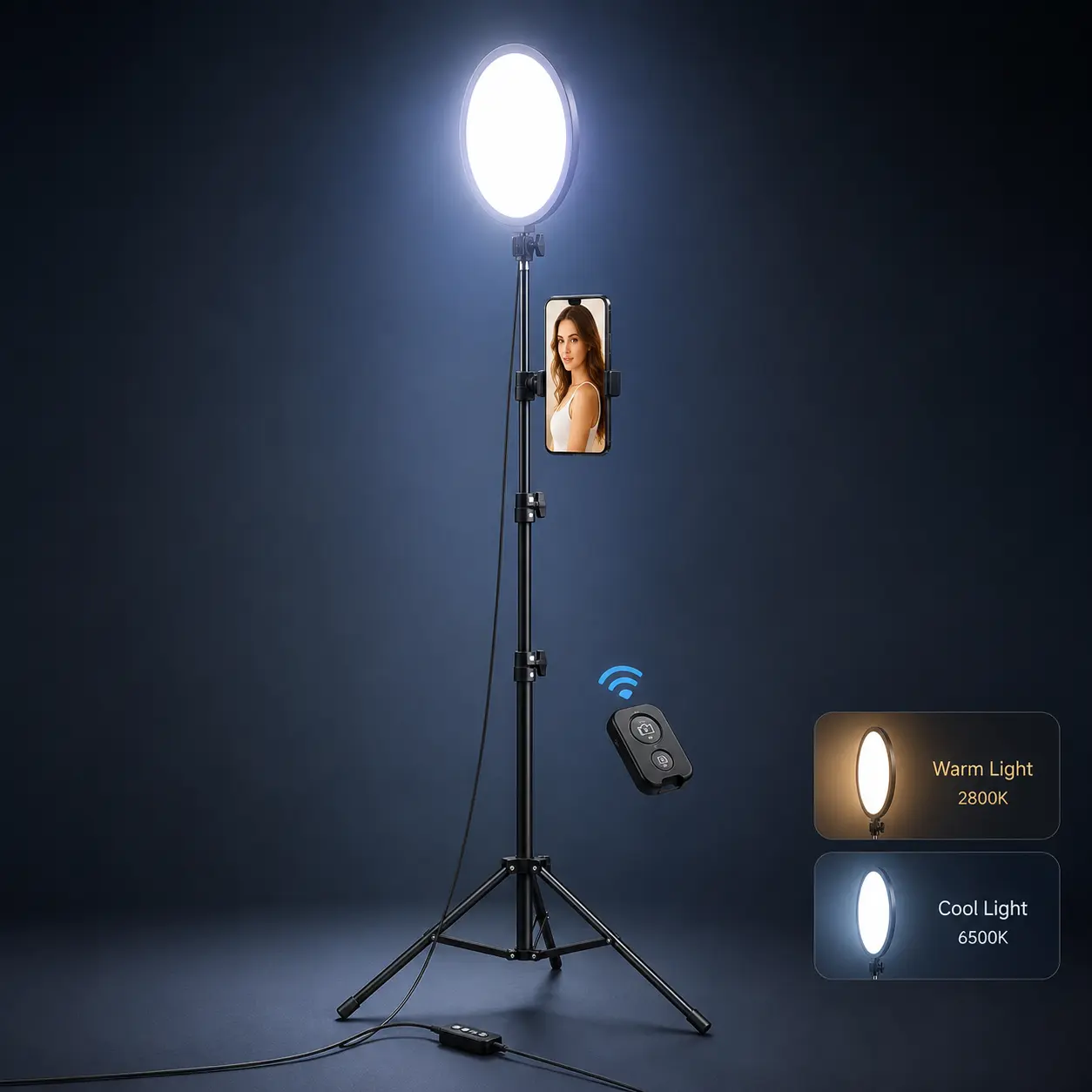 Weilisi Pro Lighting Kit for Creators: 10.5" Ring Light on 69" Tripod & Phone Mount. Dimmable LED for Perfect TikTok, YouTube, Zoom, Makeup & Photo Shots