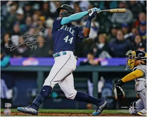 Julio Rodriguez Seattle Mariners Autographed 16" x 20" Hitting Photograph - Fanatics Authentic Certified